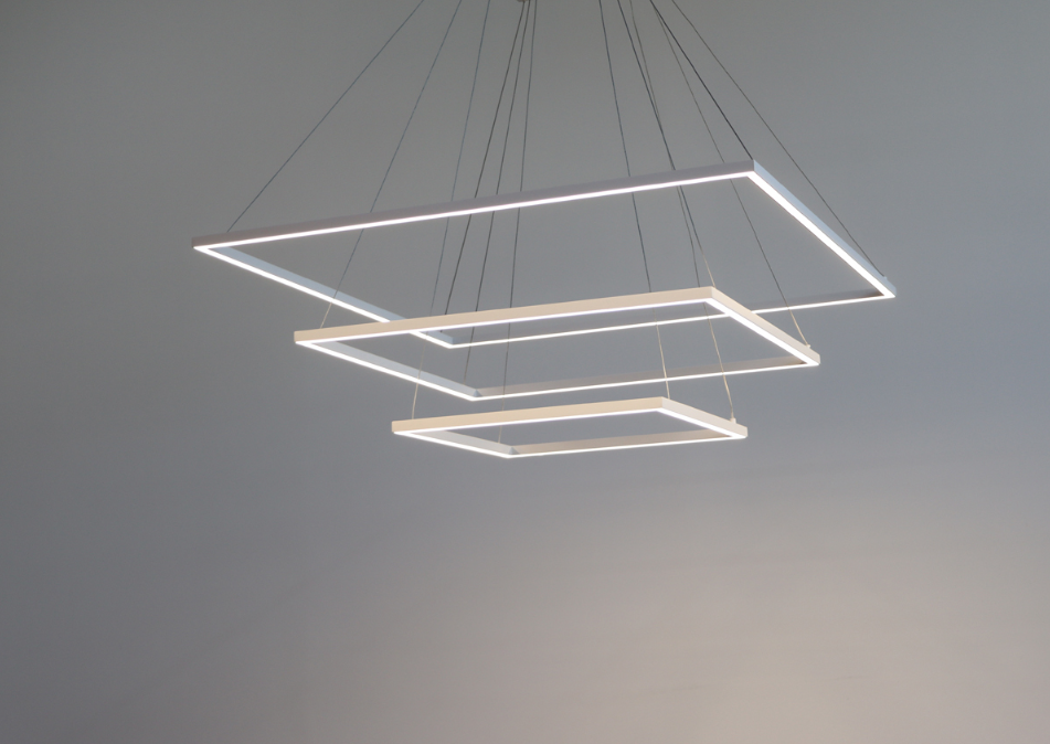 Geometric square pendant LED